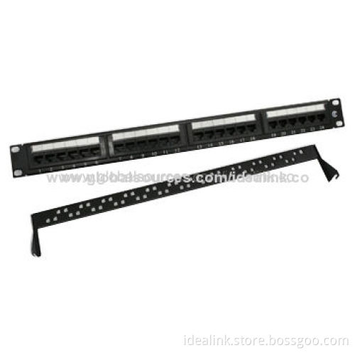 24/48-port Patch Panels with FTP/UTP Cat5e/6 Network Cables, Black Color